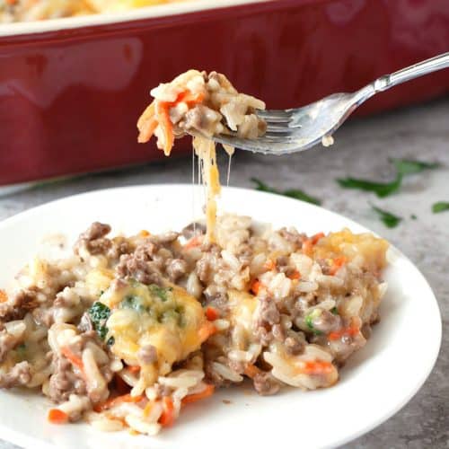 Cheesy Ground Beef And Rice Casserole - Food Lovin Family