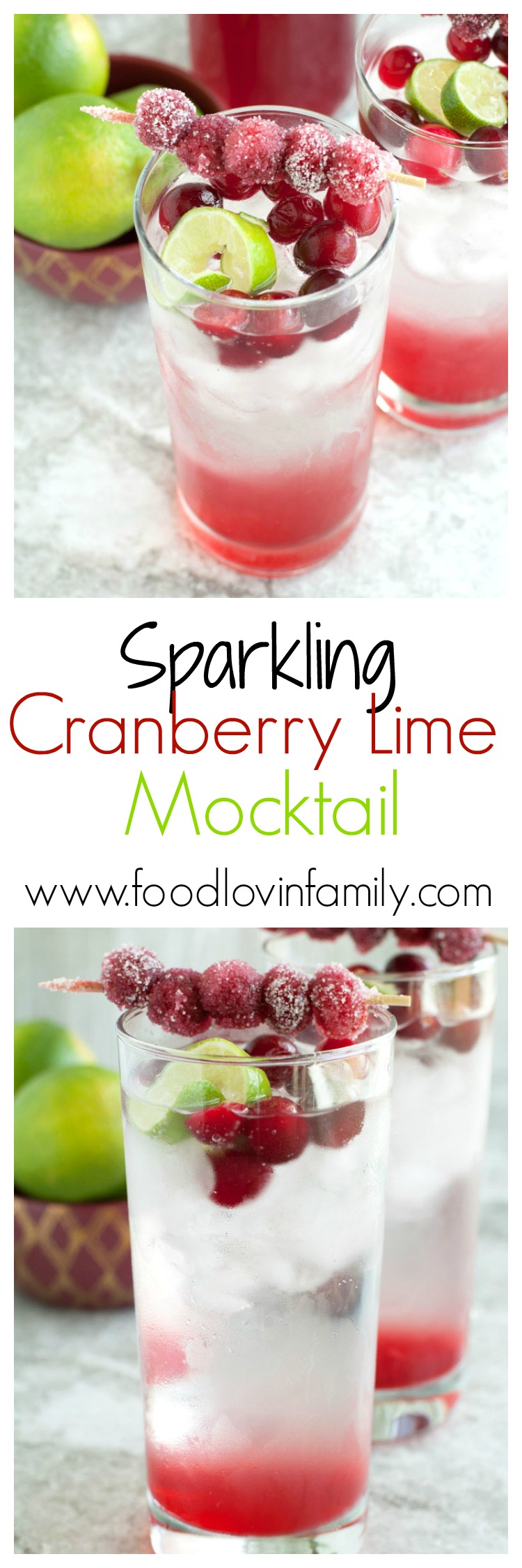 Sparkling Cranberry Lime Mocktail - Food Lovin Family