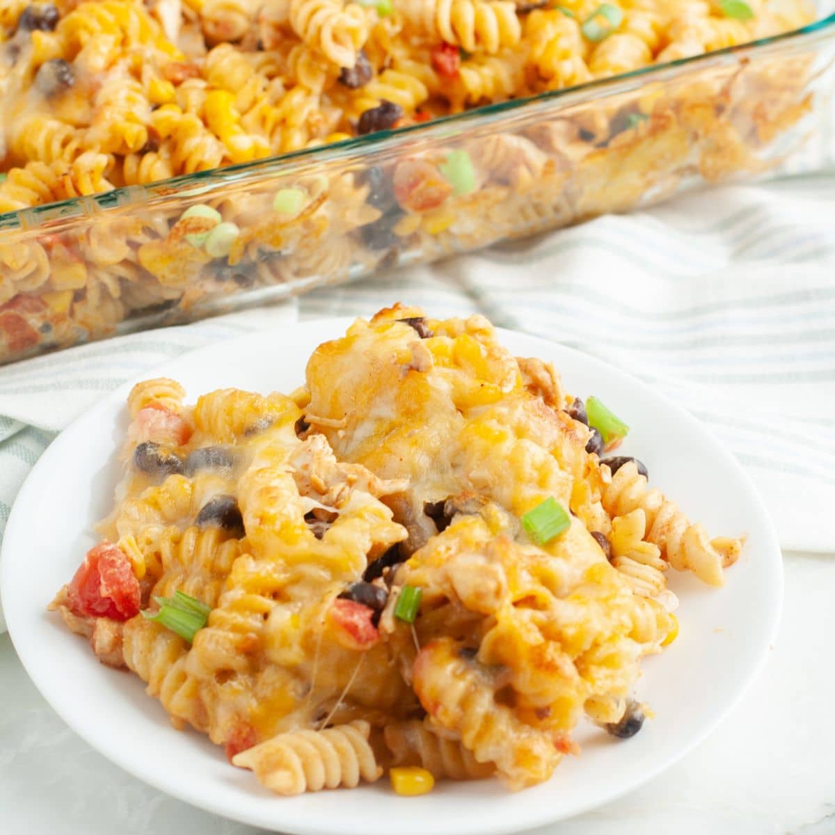 Plate of fiesta chicken casserole.