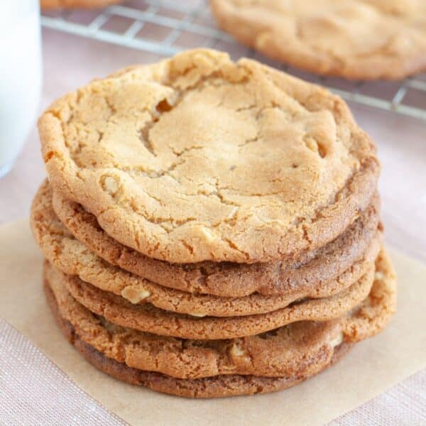 Stack of butterscotch cookies.