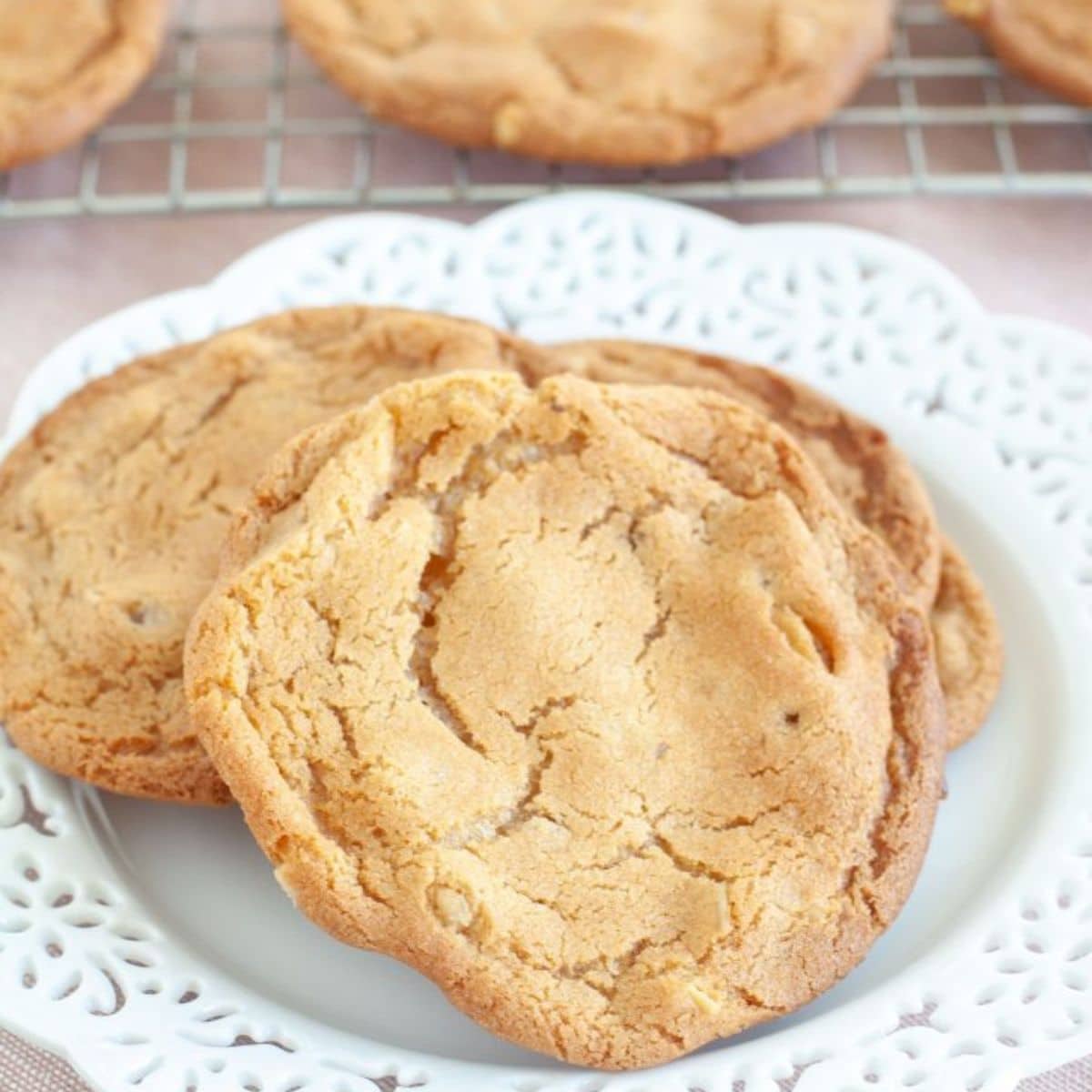 Plate of butterscotch cookies.