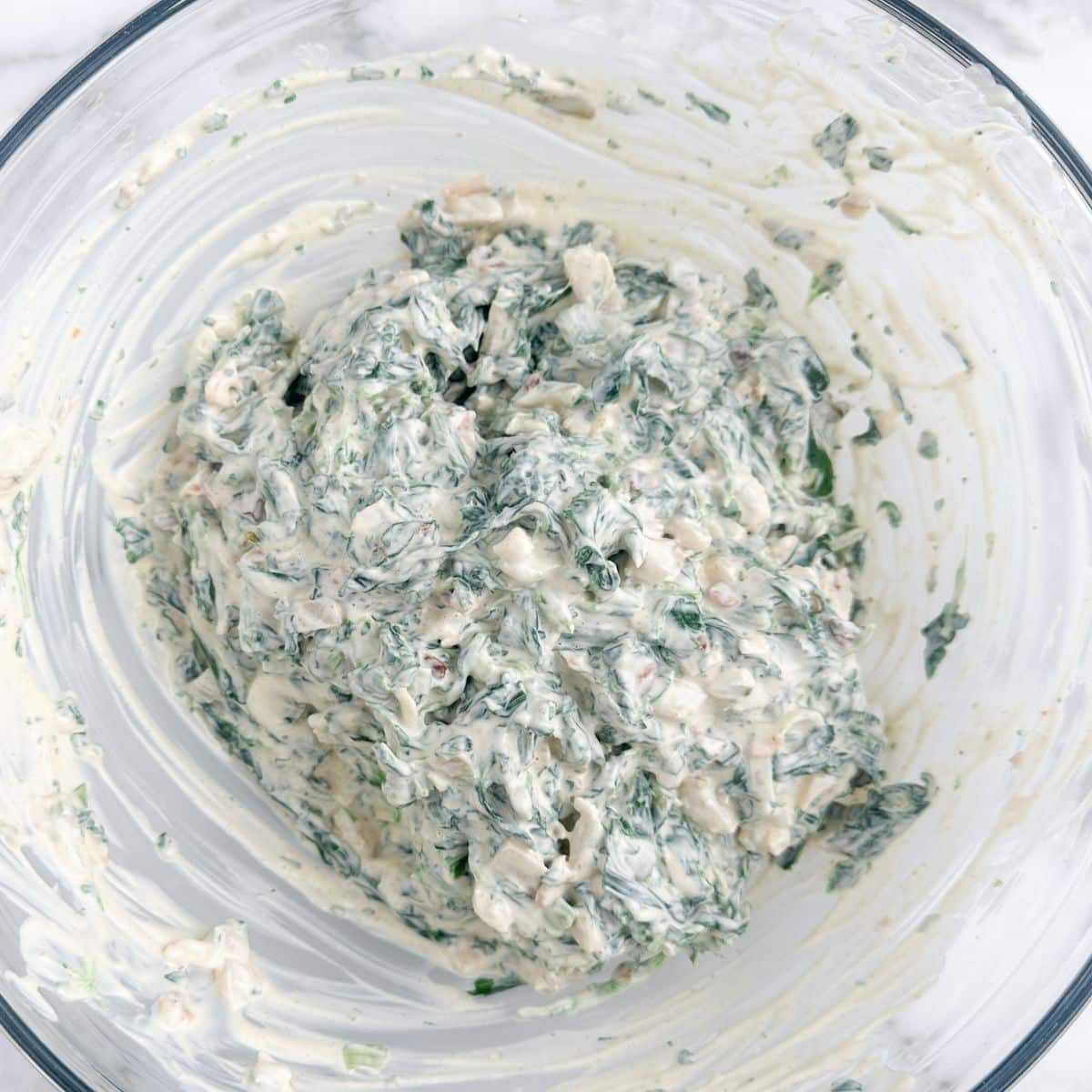 Bowl of Knorr spinach dip.