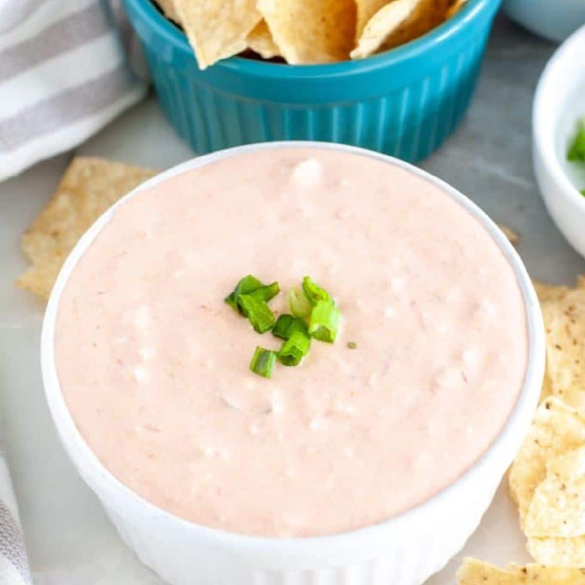 Bowl of cream cheese salsa.