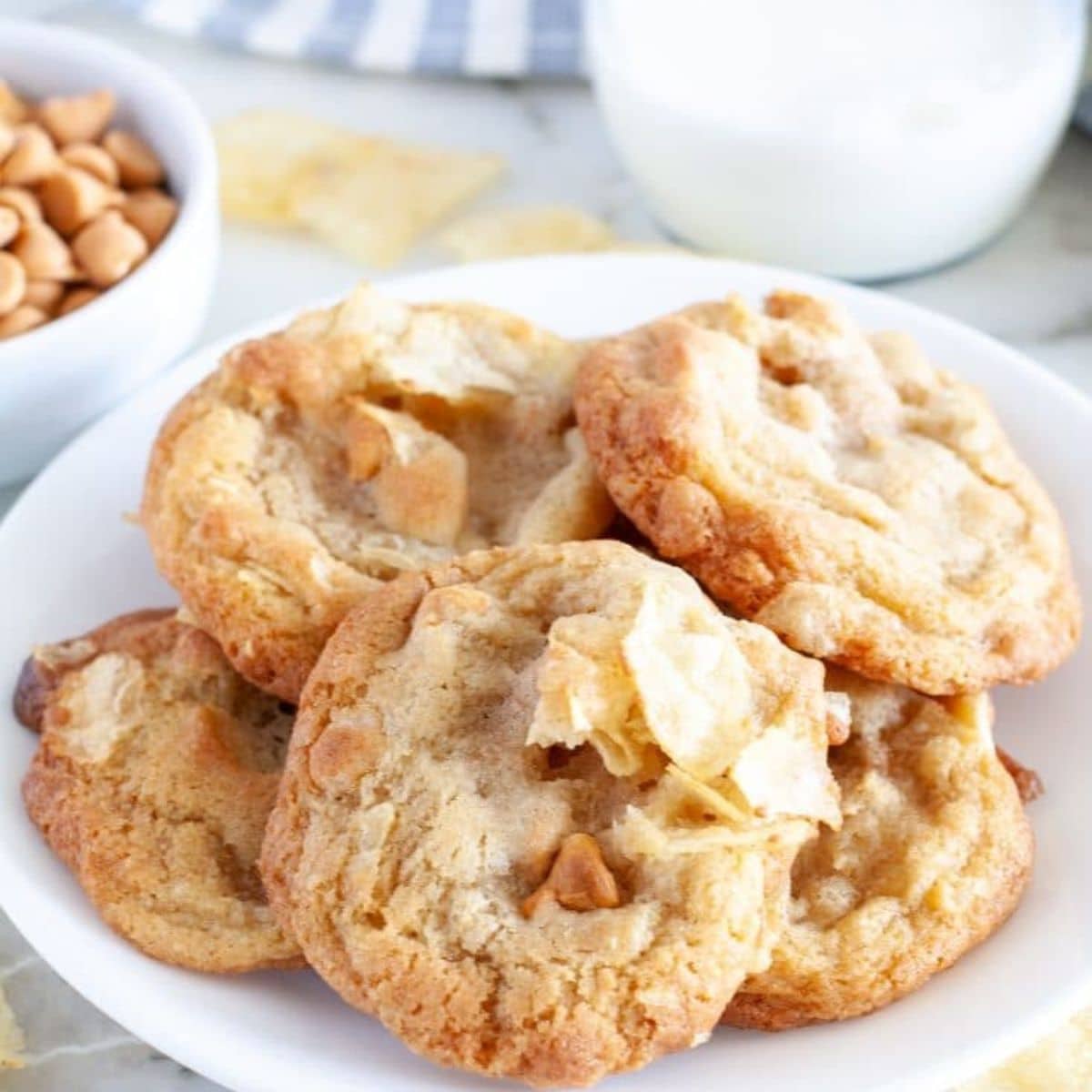 Plate of potato chip cookies.