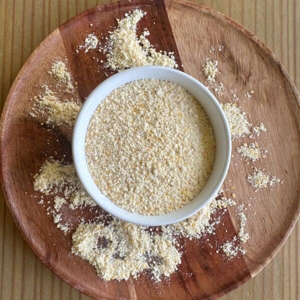 Bowl of cornmeal.