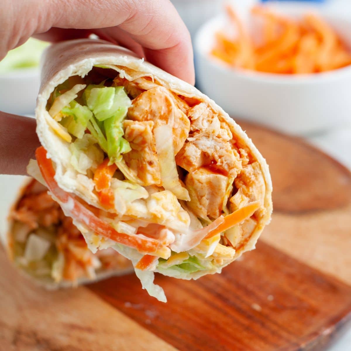 Buffalo chicken wrap. 