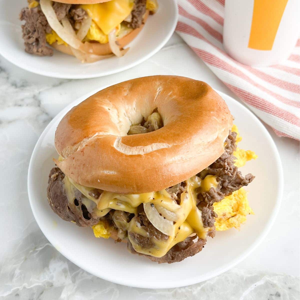 Copycat McDonald's Steak Egg And Cheese Bagel - Food Lovin Family