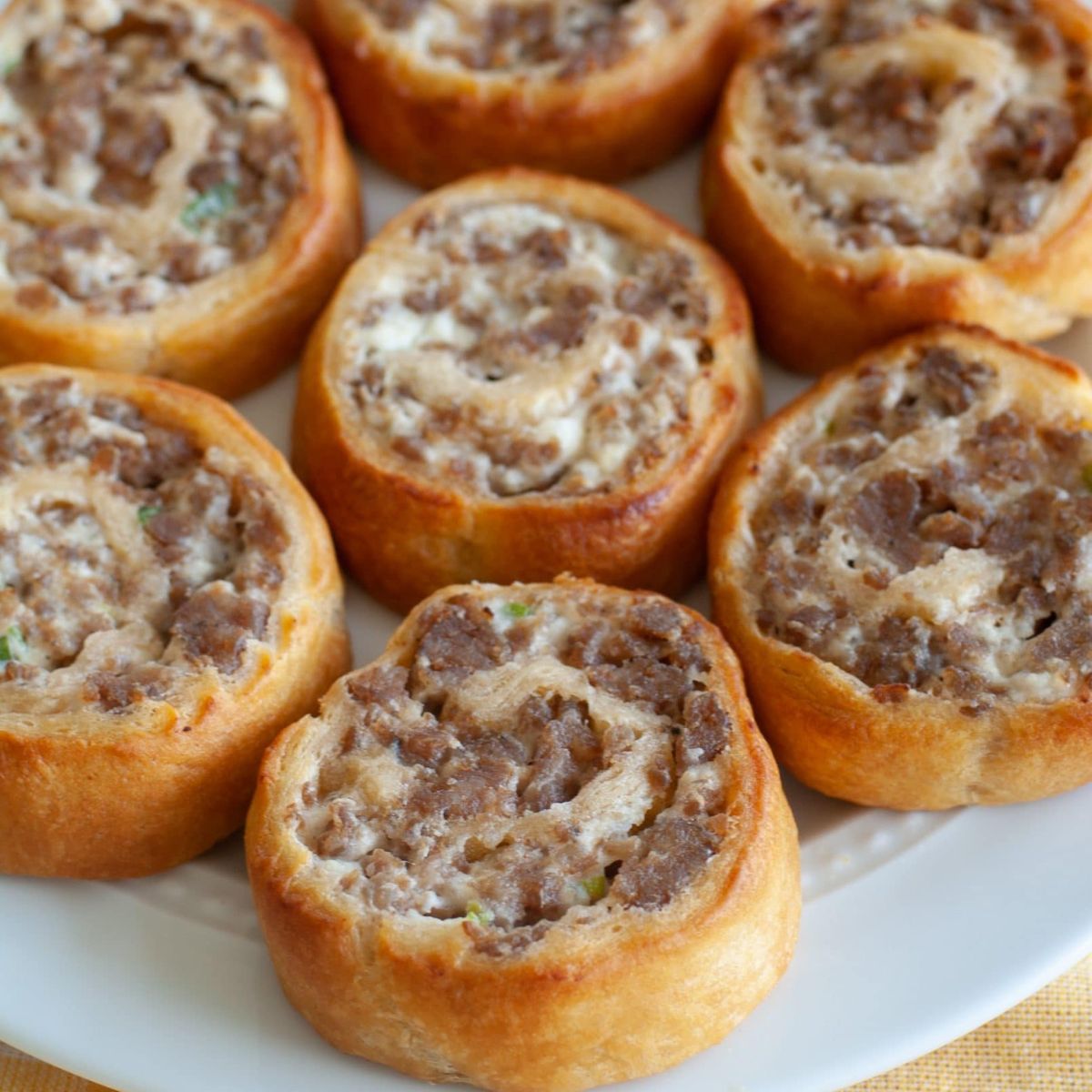 Sausage and cream cheese pinwheels. 