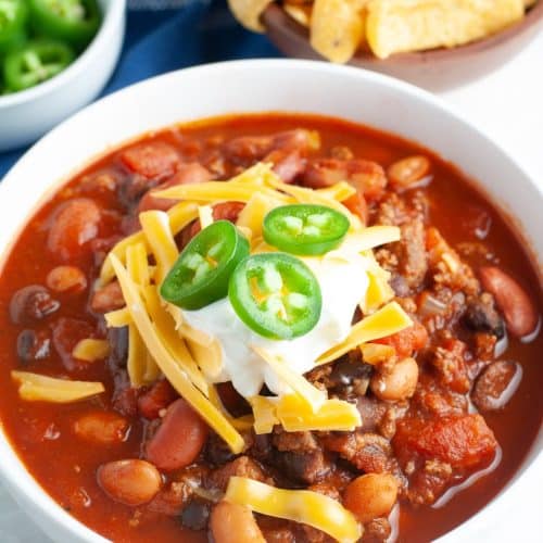 Three Bean Chili (With Ground Beef) - Food Lovin Family