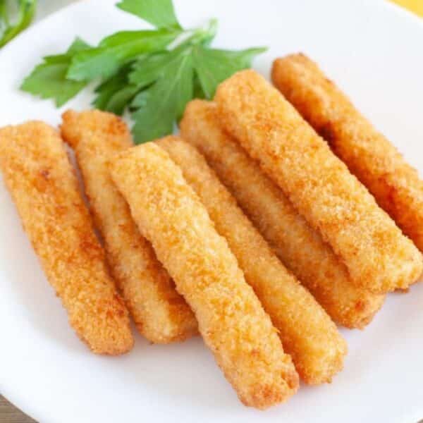 A plate with fish sticks.