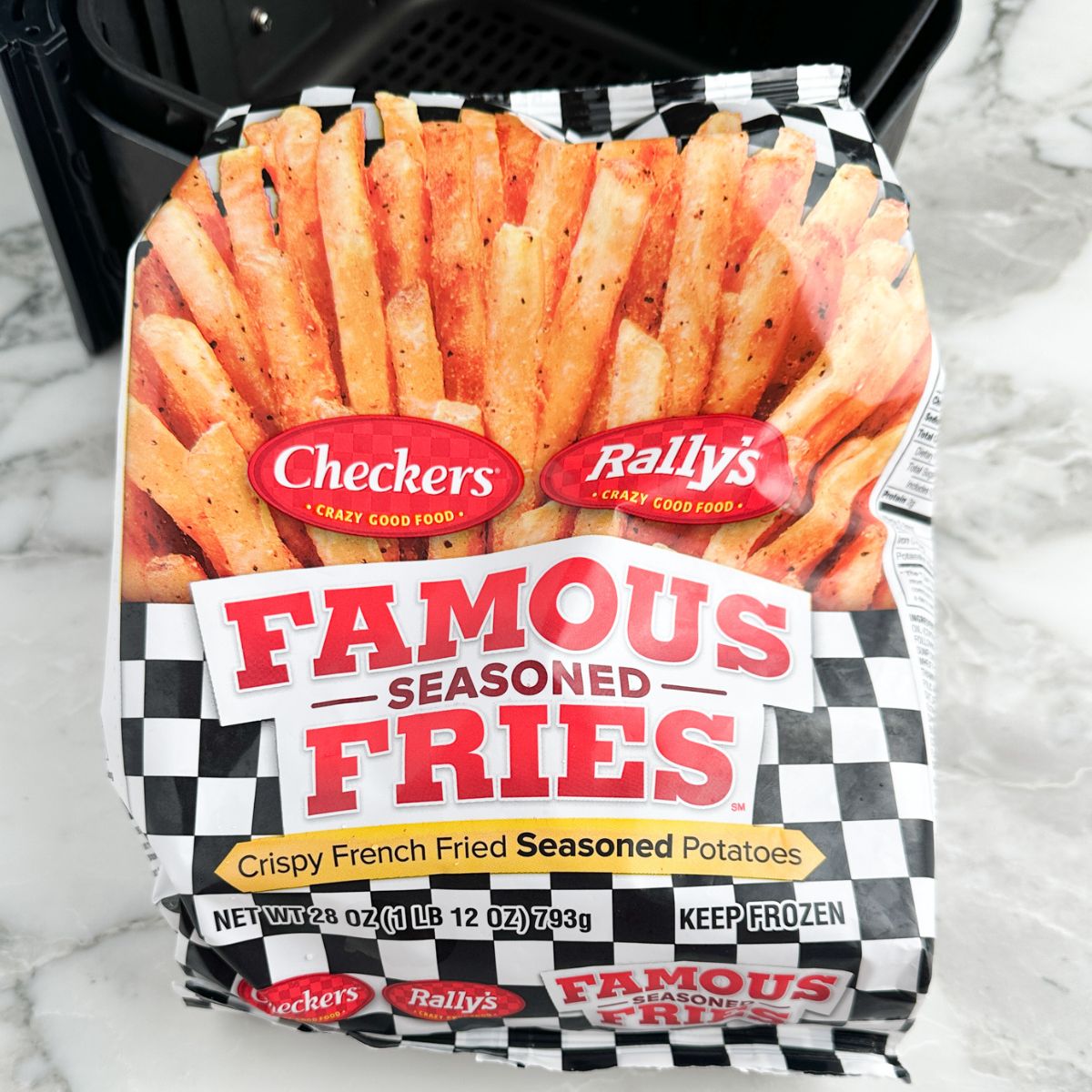 Bag of Checkers frozen fries. 