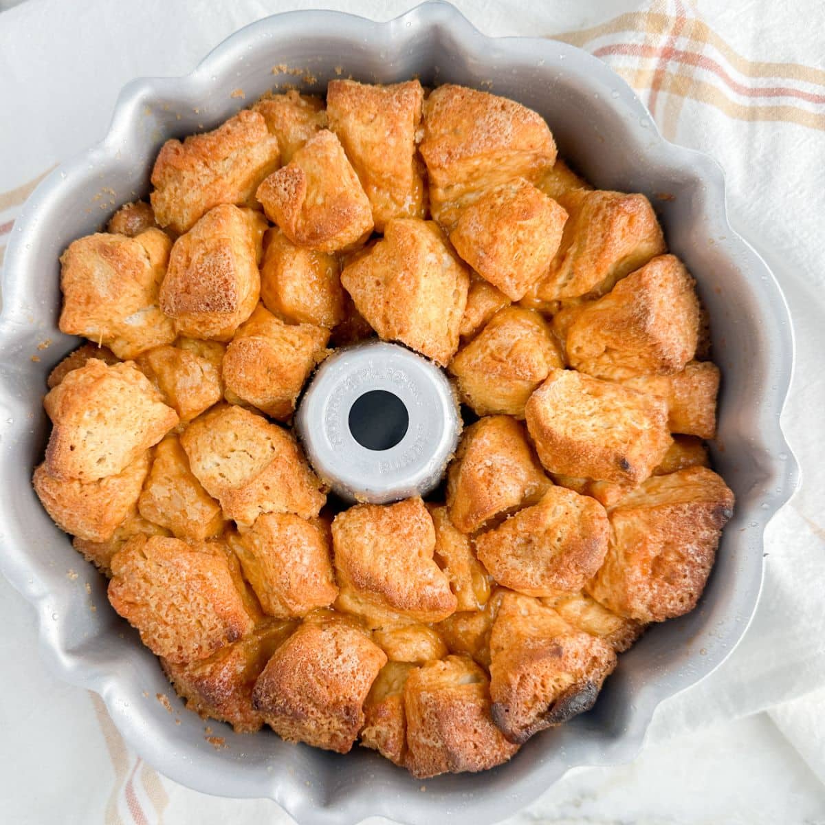 Bundt pan with monkey bread.