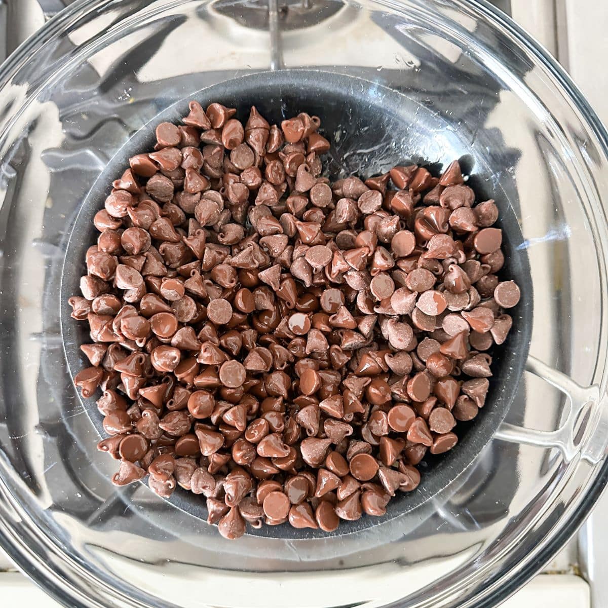 Bowl of chocolate chips. 