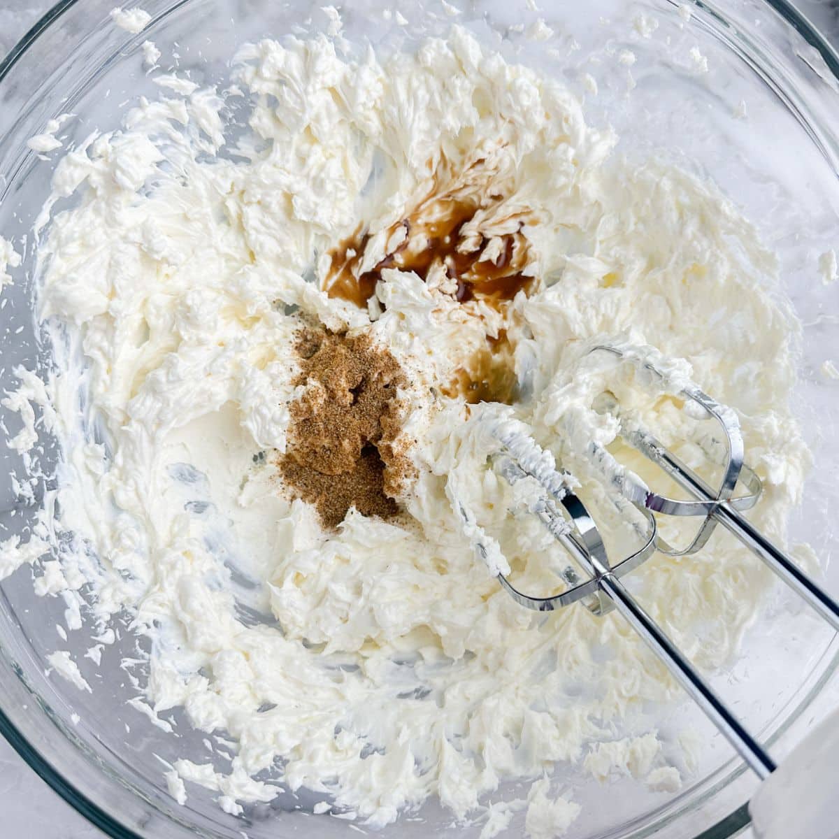 Whipped cream cheese with seasoning. 